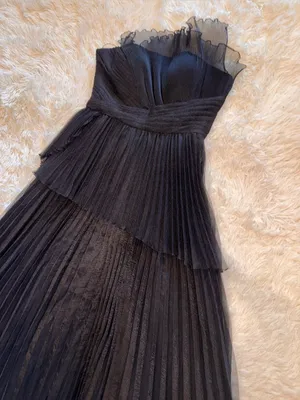 NEW Betsy & Adam Pleated Square Neck black Ball Gown Sz 4 thumbnail 7