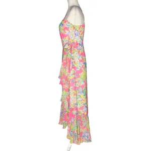 NWOT Lilly Pulitzer 4 Anni Maxi Wrap Long Dress Squeeze The Day Pink Fit & Flare thumbnail 6
