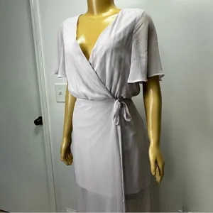 Show Me‎ Your Mumu Sophia Wrap Dress Lilac Lavender Flutter Sleeve Maxi Large thumbnail 6