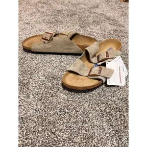 Birkenstock Arizona Soft Footbed Sandals Women's EU 36 US 5-5.5 Taupe Suede thumbnail 7