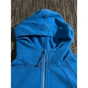 Lululemon Scuba Oversized Half Zip Hoodie Poolside Blue Light Cotton Terry M/L thumbnail 3