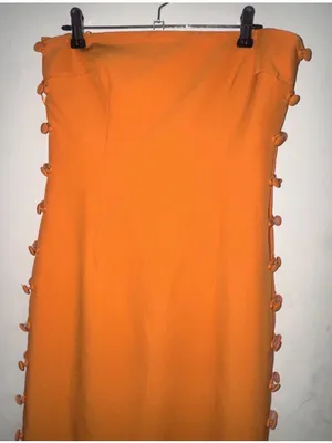 Gianni Bini Vibrant Orange Side-Slit Midi Skirt thumbnail 4