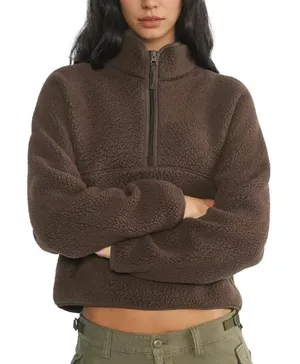 Brown Quarter Zip Fleece Pullover Women’s Small thumbnail 1