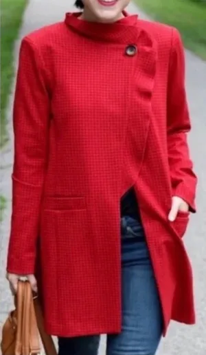 Cabi Celebration Coat in Red Micro Houndstooth Size S Blazer Jacket Style #3546 thumbnail 1