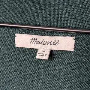Madewell Merino Wool Boyfriend Cardigan Sweater Luxury Forest Green Size Medium thumbnail 6