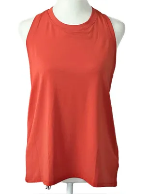 Athleta Ease In Tank Workout Racerback Relaxed Fit Tank Top Orange Size Small thumbnail 3