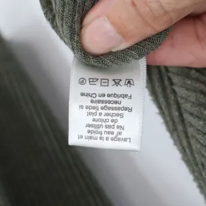 H by bordeaux Sweater Women's L Olive Ribbed Asymmetrical Seam Excellent thumbnail 4