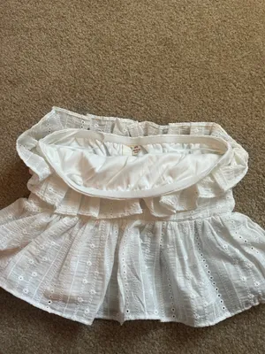 White crop top with ruffles for summer TJ Maxx  thumbnail 2