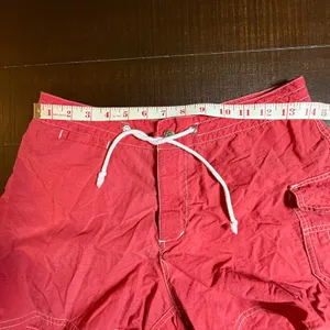 Ocean Pacific‎ OP Red Nylon Board Shorts Vintage Cargo Pocket 9 Surf Coastal Y2K thumbnail 4