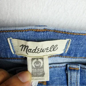 Madewell Kick Out Full-Length Flare Jeans‎ Medium Wash Raw Hem DM7443 Blue 27 thumbnail 2