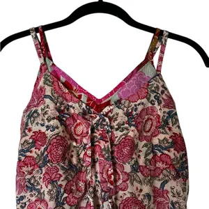 Vintage Cotton Village Floral Babydoll Top Cottage Y2K Boho Tassels Size Small thumbnail 2