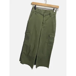 BDG Cargo Pants Womens S Green Raw Hem High Rise Utility Streetwear Wide Leg thumbnail 2
