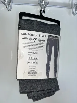 Fitkicks Crossovers NIP Active Yoga Leggings Sz M Soft Knit Stretch Workout Gray thumbnail 9