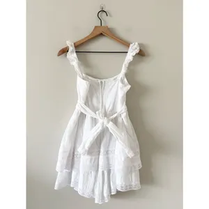 Altar'd State White Eyelet w. Lace Trim Fit & Flare Mini Dress Dress Size M thumbnail 3