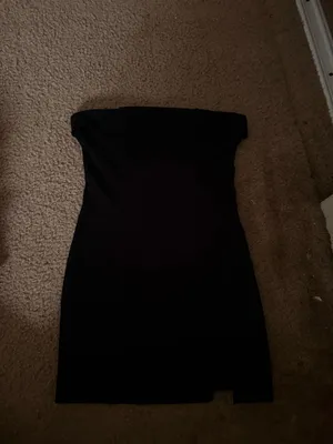 Shein Black Mini Strapless Dress thumbnail 2
