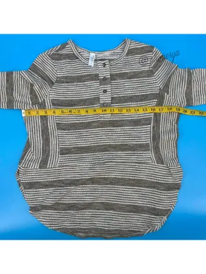 L Love Y2K Vintage Striped Women's Long Sleeve Henley Top Size M NWOT thumbnail 5