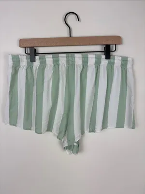 Birdy Grey Eddie Striped Pajama Set Women’s Large Sage Green Shorts Top thumbnail 11