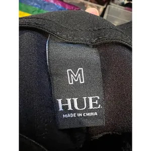 HUE Women's Size Medium Pontease Cropped Flare Pant Black Pull On Stretch U23544 thumbnail 11