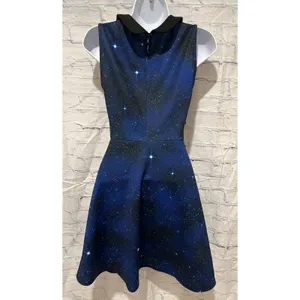 Dr. Who Galaxy Tardis Dress A Line Sleeveless Peter Pan Collar Blue Hot Topic XS thumbnail 4
