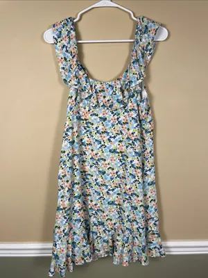 Abercrombie & Fitch Women’s Boho Floral Print Multicolor Ruffle Dress thumbnail 4