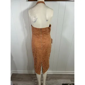 Bardot Women's Riviera CrossoverHalter Neck Lace Corset Dress in Rust. XL. NWT thumbnail 5