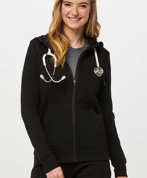FIGS Black Women's Zip-Up Hoodie thumbnail 1