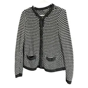 Banana‎ Republic Womens Size Small Metallic Textured Knit Cardigan Sweater Black thumbnail 2