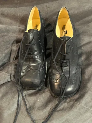 John W Shoes Women’s Black Leather Wingtip Oxfords - Classic Lace-Up Dress Shoes thumbnail 1