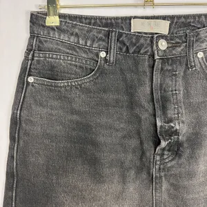 Free People We The Free Womens Mini Skirt Size 28 Black Denim Raw Hem Button Fly thumbnail 3