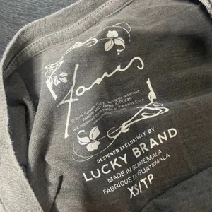 Lucky Brand Janis Joplin Piece of My‎ Heart Graphic Tee Charcoal Gray Womens XS thumbnail 2