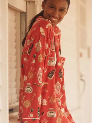 Anthropologie The Lyrebird ModaLuxe Long-Sleeve Pyjama Shirt thumbnail 2