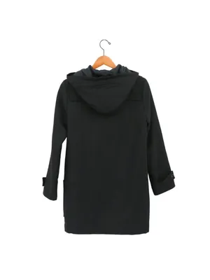 Lacoste Black Hooded Wool Blend Trench Coat Quilted Jacket 36 US 4 thumbnail 5