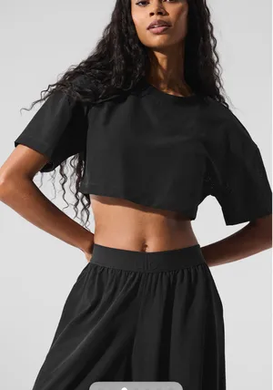 Alo Mesh Cropped Mirage Tee thumbnail 1