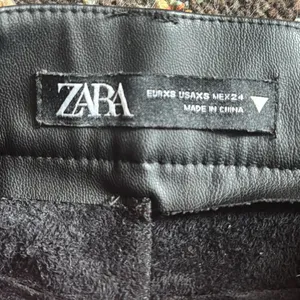 Zara High Waist Faux Leather Flared Pants thumbnail 6