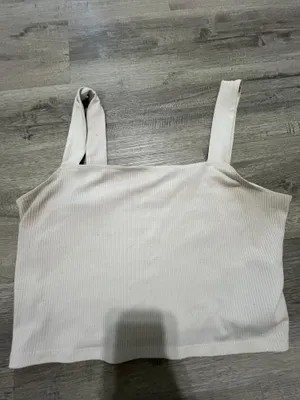 American Eagle White Square Neck  Crop Top thumbnail 1