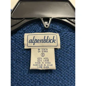 Vintage Alpenblick Blue Cable Knit Shawl Collar Vest Nautical Academia Game Day thumbnail 5