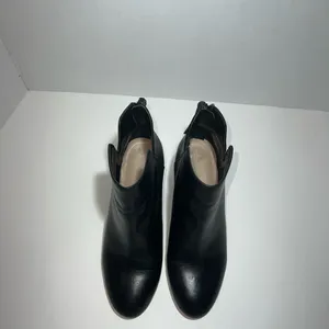 Aldo Dominica Black Leather Block Heel Ankle Booties with Tassel Zipper Size 8 thumbnail 3