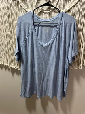 aerie Sky Blue V-Neck Short Sleeve Tee thumbnail 4