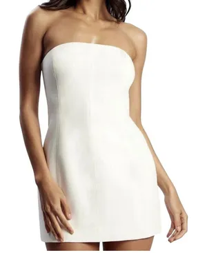 Meshki White Maci Crepe Mini Dress Women Size Medium NWT | 42-63 thumbnail 1