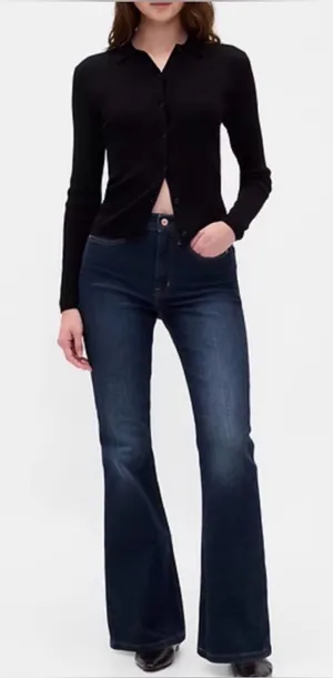 GAP 70's High Rise Flare Jeans in Dark Wash 28 thumbnail 1
