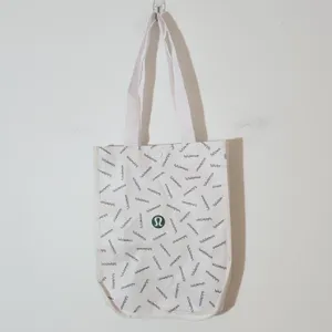 Lululemon Reusable White and Green Tote Bag thumbnail 3