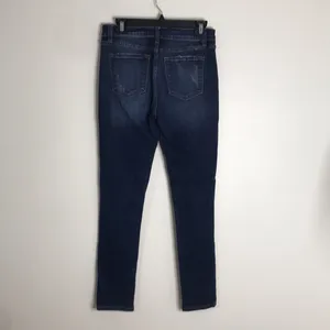 KanCan ladies distressed dark wash denim jeans with leopard patches on areas‎ 29 thumbnail 8