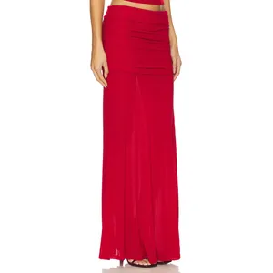 Runaway The Label Meila Romantic Cherry Chiffon Stretch Sheer Maxi Skirt XS NWT thumbnail 9