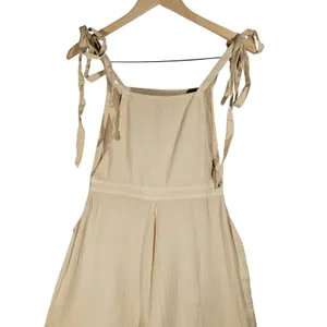 ASOS DESIGN Wide Leg Tie Strap Jumpsuit Tall Beige Cotton‎ Women's Size 0 thumbnail 5