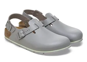 Birkenstock Tokio Pro Gunmetal Leather Clogs EU 38 Regular Fit NIB thumbnail 1