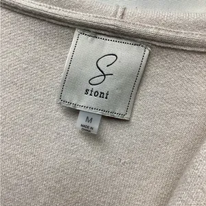 Sioni Intarsia knit long open hooded duster Size Medium Oatmeal. thumbnail 10