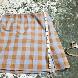 Sunday‎ Best Plaid Blue/Tan Mini Skirt thumbnail 7