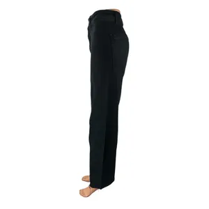Zara Women's Black High Rise Raw Hem Wide Leg Baggy Palazzo Denim Jeans Size 6 thumbnail 3