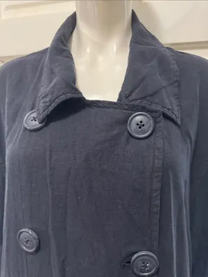 Free People Sweet Melody Trench Coat Black Lightweight Slouchy Linen Blend S-M thumbnail 6
