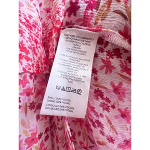 Anthropologie Marais Printed Chiffon Floral Maxi Dress Pink Boho Tassel S thumbnail 6